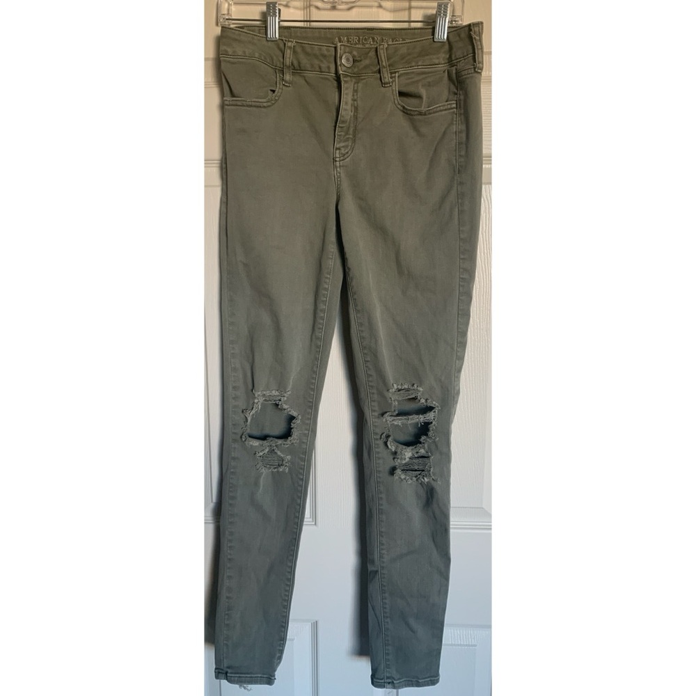 American Eagle Next Level Stretch Jeans Gray Women’s Size 10 Long